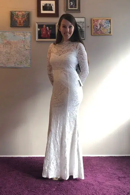 lulus long sleeve wedding dress